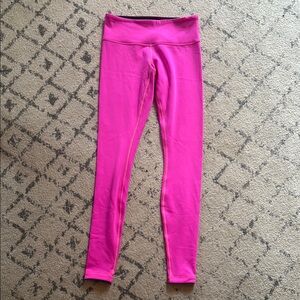 Vibrant Pink Stretchy Leggings with Wide Waistband